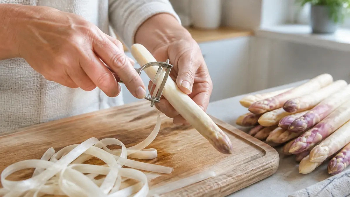Asperges blanches : épluchage et cuisson, les gestes clés