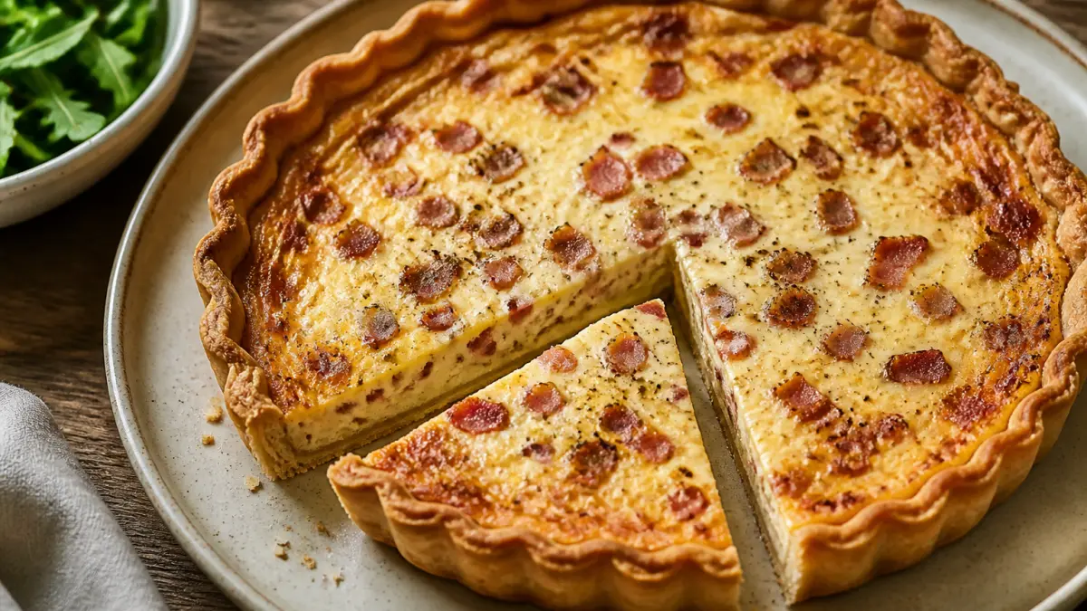 Quiche lorraine rapide sans fromage : recette économique pour 4 personnes en 30 minutes