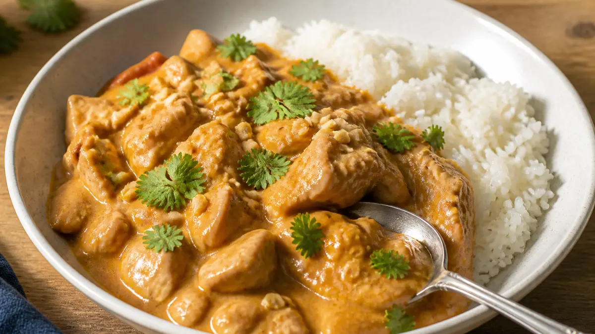 Poulet au beurre de cacahuète et lait de coco : un voyage en bouche