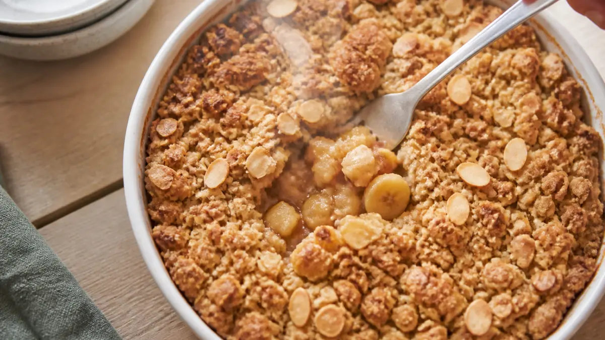 Crumble pomme-banane : le duo gagnant pour un dessert réconfortant