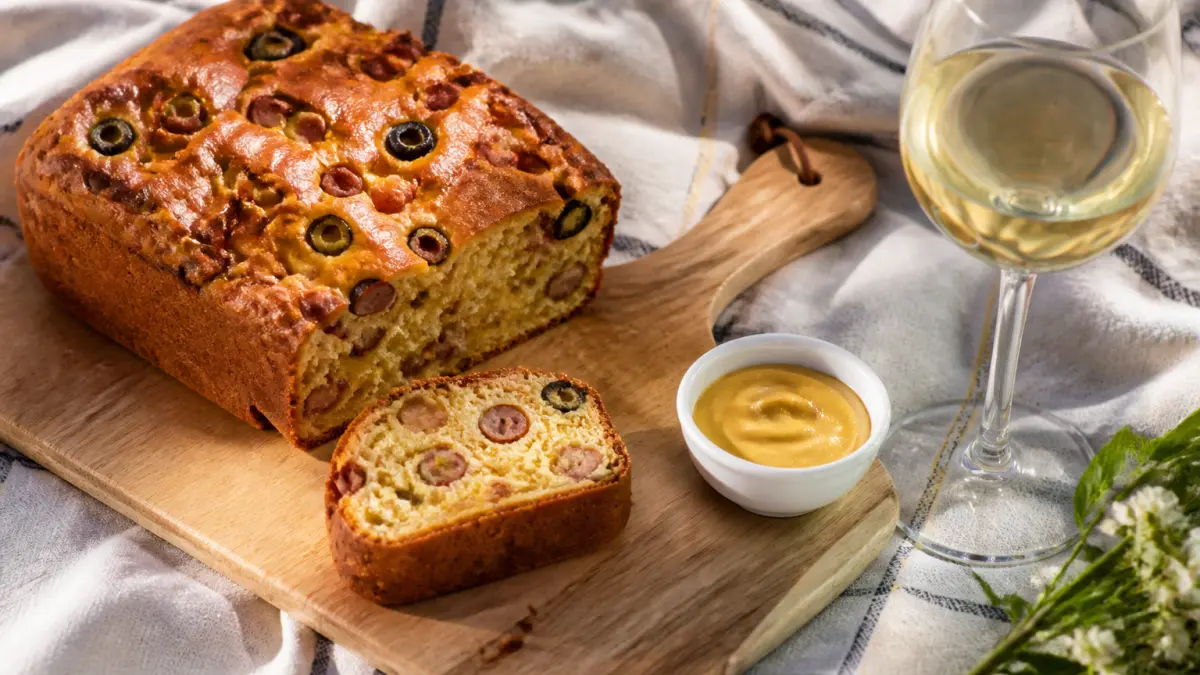 Cake aux olives et saucisses de Strasbourg : le goûter salé qui régale